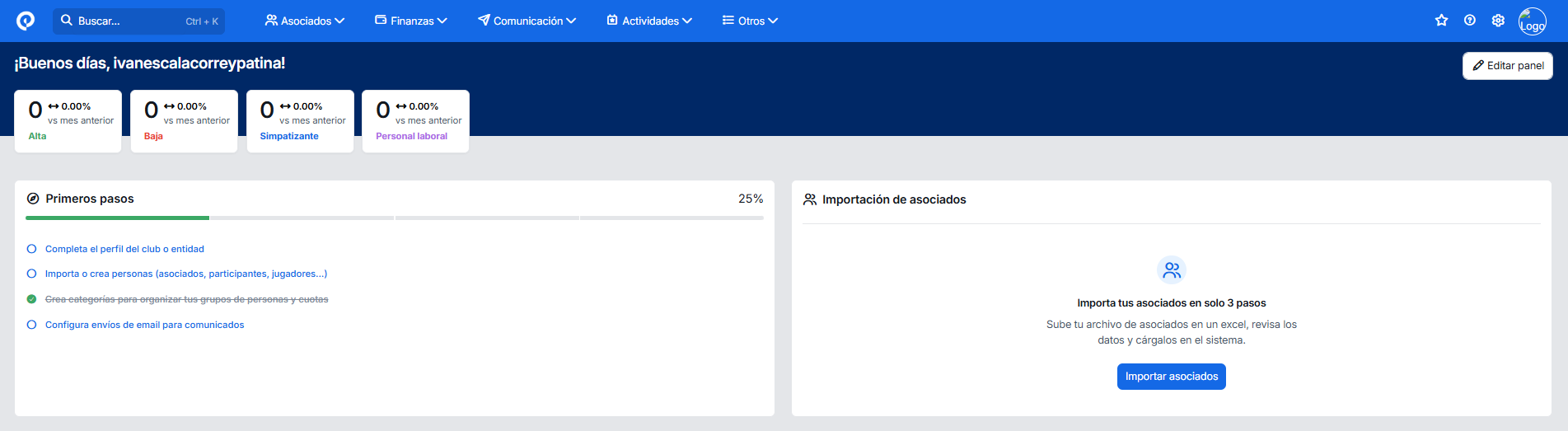 Interfaz de gestión de Playoff Informática